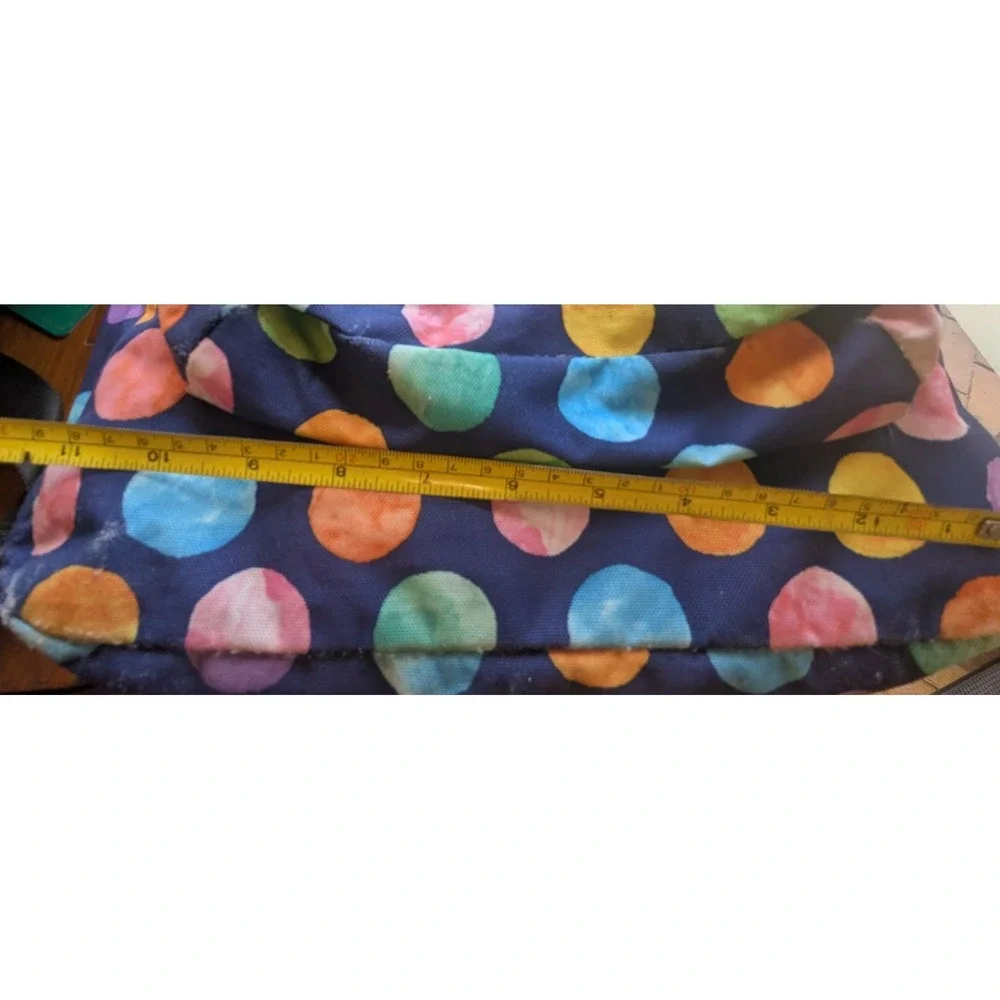 Jansport Backpack Polka Dots Navy Blue 2 Zipper Pockets large sports school